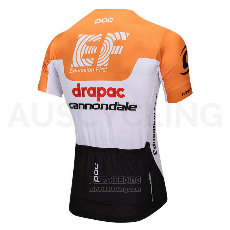 2018 Fietskleding Cannondale Drapac Wit en Oranje Korte Mouwen en Koersbroek